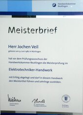 Meisterbrief Jochen Veil
